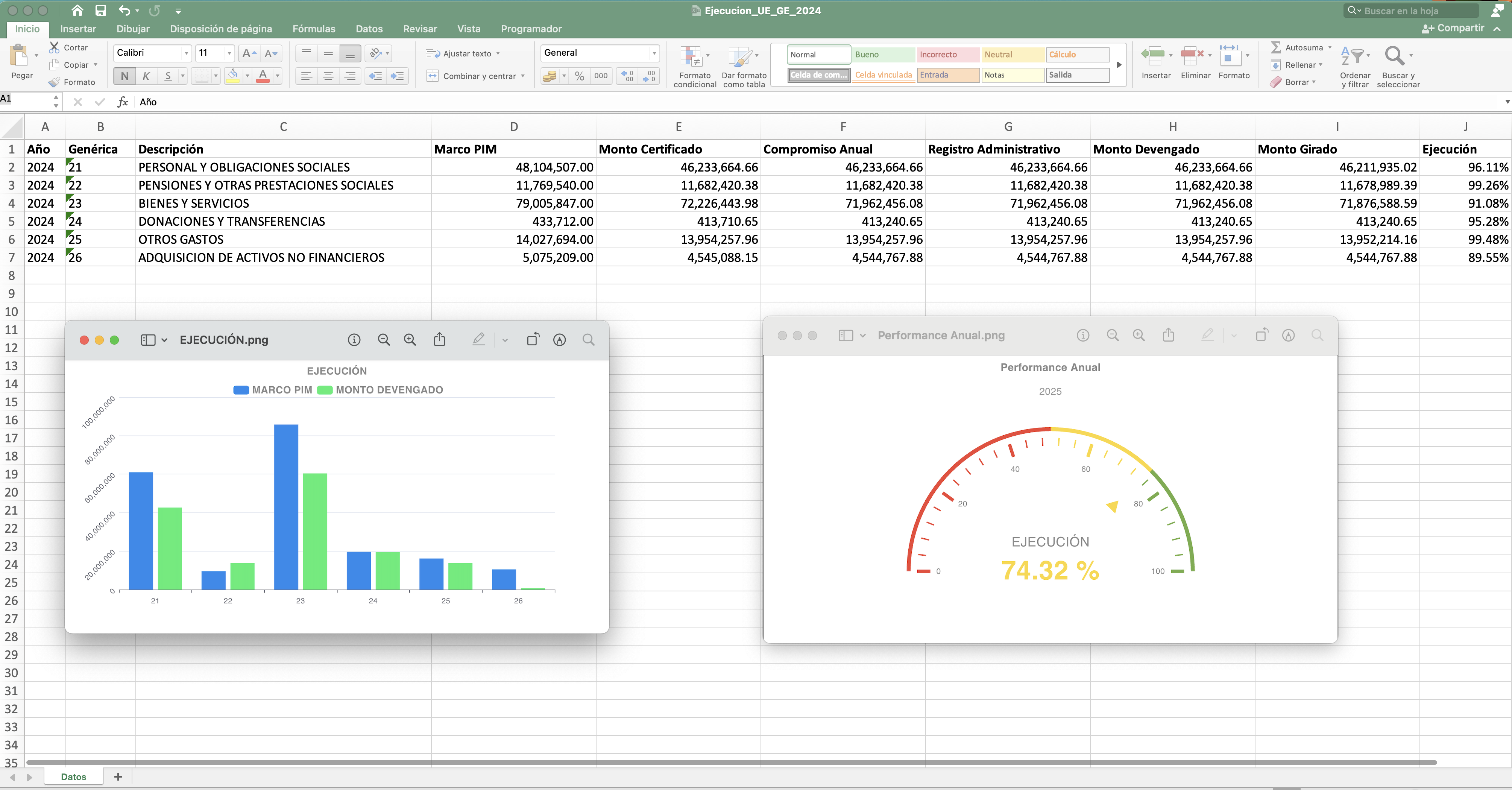 Exportación a Excel